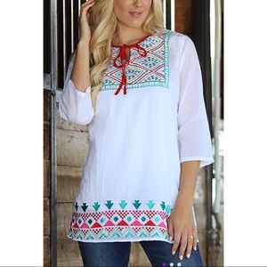 ❤️New❤️ geometric semi-sheer tunic